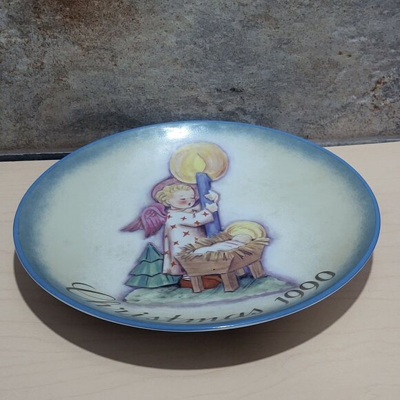 Schmid Hummel Christmas 1990 Angels Light Decorative Wall Hanging Plate - Picture 10 of 11